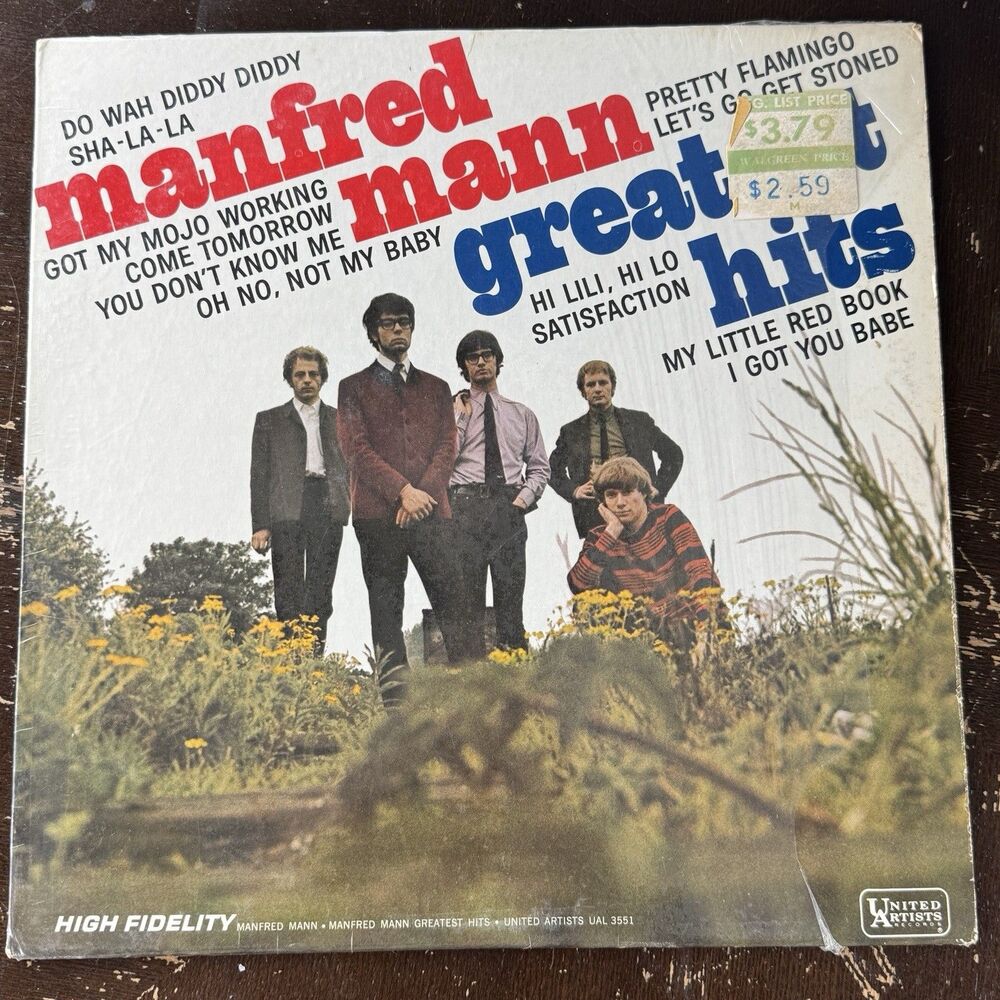Manfred Mann Greatest Hits First Pressing UAL 3551 VG+ Vinyl Shrink Hype Sticker
